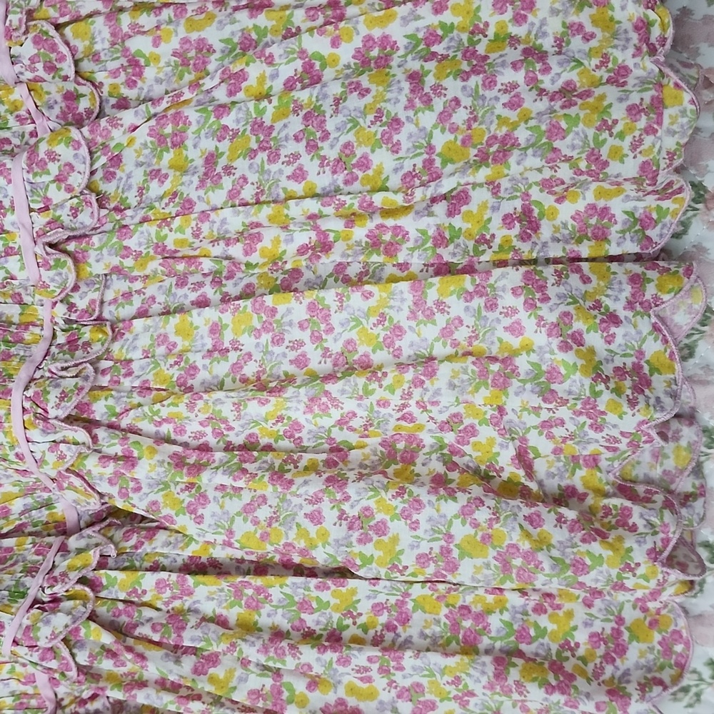 Loveshackfancy Masie Fruity Punch Floral Puff Sleeve Smocked Dress XS - Picture 13 of 17
